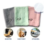 NM Store® İz Bırakmayan Mikrofiber Temizlik Bezi 3'lü Set Cam ve Ayna Silme Toz Alma Temizlik Bezi