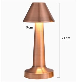 NM Store® Çatı Model Bronz Renk Şarjlı Dokunmatik 3 Renkli LED Masa Lambası