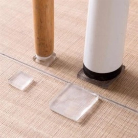 NM Store® 4 Adet Silikon Şeffaf Koltuk Mobilya Masa Beyaz Eşya Yazıcı Koruyucu Kaydırmaz  Dayanıklı Pe