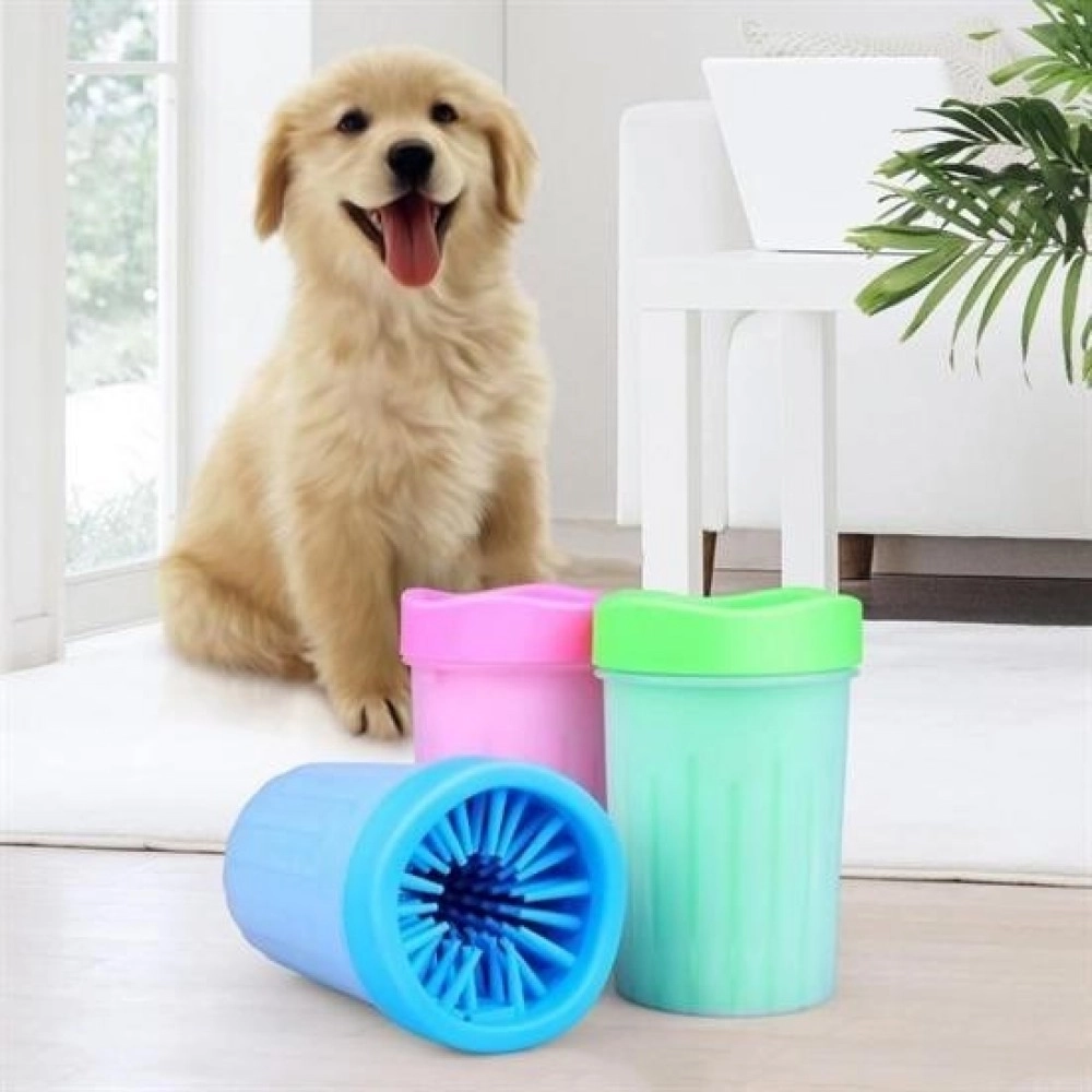NM Store® Silikon Jel Fırçalı Kedi Köpek Pati Ayak Yıkama Temizleme Kovası (Küçük)