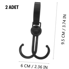 NM Store® 2'li Bebek Arabası, Motor, Bisiklet Eşya Taşıma Aparatı Plastik Kanca