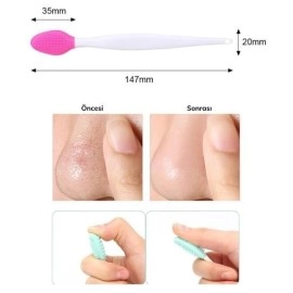 NM Store® 2 Adet Dudak Fırçası Peeling Etkili Gözenek  Siyah Nokta Temizleyici Akne Giderici Çift Yönl