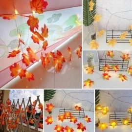 NM Store® Sonbahar Konseptli Dekoratif Yaprak Desenli Şerit Led Gece Lamabası