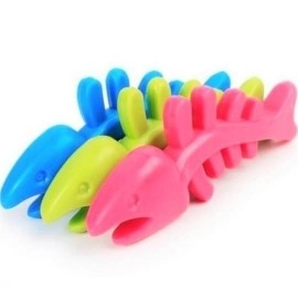 NM Store® Balık Kemiği İskelet Şekilli Renkli Plastik Kedi Oyuncağı