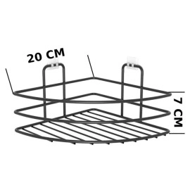 NM Store® Kendiliğinden Yapışkanlı Montaj Gerektirmeyen Tek Katlı Banyo Askı Köşe Şampuanlık Siyah