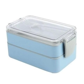 NM Store® 2 Bölmeli Çok Amaçlı 900 ml Kapasiteli Çatal Kaşıklı Dayanıklı Beslenme Kabı Yiyecek Kutusu