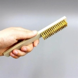 NM Store® Metal Telli Fırça Ahşap Saplı Pas Kir Sökme Temizleme Fırçası