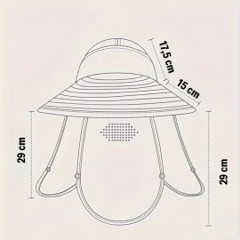 NM Store® Güneş Koruyuculu Nefes Alabilen Maskeli ve Boyun Kapaklı Geniş Kenarlı Balıkçı Şapkası