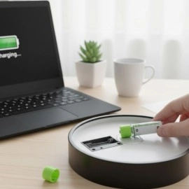 NM Store® USB Şarjlı 1450mAh AA 1.2V Lityum Kalem Pil – 4'lü Set, Tekrar Şarj Edilebilir Uzun Ömürlü Dönüştürülebilir Batarya