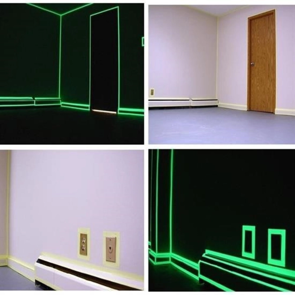 NM Store® Karanlıkta Işık Veren  Yansıyan 4 Metre Fosforlu Yeşil Şerit Bant