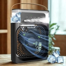 NM Store® Taşınabilir 3 Farklı Mod Ayarlı 7 Farklı Led Işıklı Sulu Soğutmalı Taşınabilir Masaüstü USB Fan Vantilatör