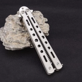 NM Store® Gri Katlanabilir Paslanmaz Çelik Kelebek Bıçak Tarak Sakal Bıyık Fırçası Profesyonel Saç Kesimi İçin Tarak