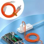 NM Store®  3 Şarj Aleti 1 Arada Çinko Alaşım Hızlı Şarj Kablosu Turuncu