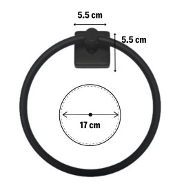 NM Store® Kendiliğinden Yapışkanlı Siyah Paslanmaz Metal Yuvarlak Havluluk