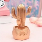NM Store® Led Işıklı Sevimli Kaktüs Dekoratif Masa Lambası Mini Biblo Gece Lambası-GOLD
