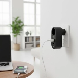 NM Store® 2 USB,1 TYPE-C Girişli 1'li Çocuk Korumalı,Isıya Karşı Dayanıklı 2500Watt Termal Akım Korumalı Priz