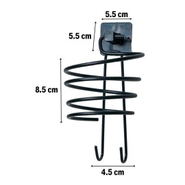 NM Store® Kendiliğinden Yapışkanlı Siyah Paslanmaz Metal Fön Makinesi Askısı Saç Kurutma Makinesi Tutacağı