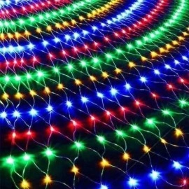 NM Store® 1x2 Metre Dekoratif File Ağ Perde 192 LED 8 Animasyonlu Farklı Işık Modu RGB Fişli