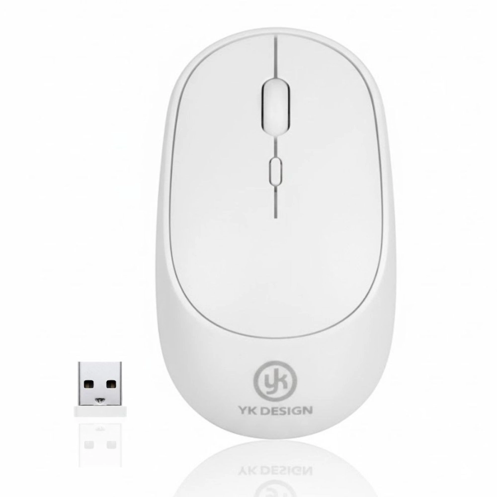 NM Store® Beyaz Renkli Ergonomik Sessiz Kablosuz Mouse – USB Alıcılı, Ofis ve Oyun İçin Konforlu Bilgisayar Faresi MS6310