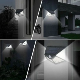 NM Store® 100 Ledli 3 Farklı Aydınlatma Ayarlı Solar Güneş Enerjili Hareket Sensörlü Bahçe Duvar Lambası