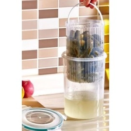 NM Store® Zeytin Turşu Sebze Yıkama Kutusu Klipsli Kapaklı Saklama Kabı