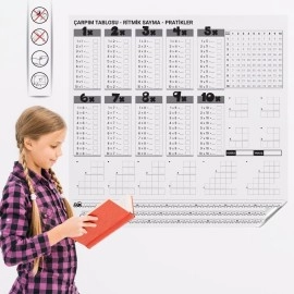 NM Store® Çarpım Tablosu Ezberleme Manyetik Duvar Stickerı 105 x 100 cm