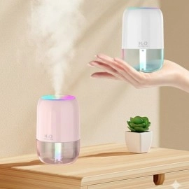 H2O Model Şeffaf Hazneli Hava Nemlendirici-Ultrasonik Soğuk Buhar Makinesi, LED Işıklı Masaüstü Oda Nemlendirici [NM Store]