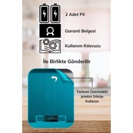 NM Store® TF 1002 Hassas Ölçümlü  Maksimum 5 Kg Kapasiteli Led Ekran Platin Dijital Mutfak Tartısı