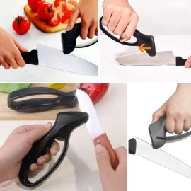 NM Store® Kolay Tutuş Saplı Paslanmaz Çelik Manuel Bıçak Bileme Aleti