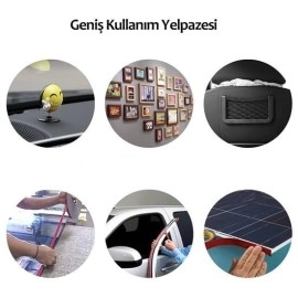 NM Store® 2 Metre Güçlü Yapışkanlı Çift Taraflı Slikon Pratik Şeffaf Bant