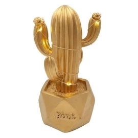 NM Store® Led Işıklı Sevimli Kaktüs Dekoratif Masa Lambası Mini Biblo Gece Lambası-GOLD