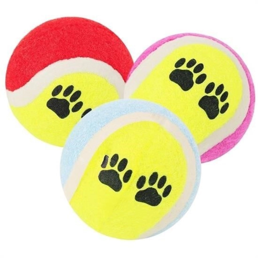NM Store®  3lü Renkli Desenli Tenis Topu Kedi Köpek Oyuncağı