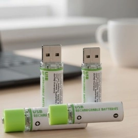 NM Store® USB Şarjlı 1450mAh AA 1.2V Lityum Kalem Pil – 4'lü Set, Tekrar Şarj Edilebilir Uzun Ömürlü Dönüştürülebilir Batarya