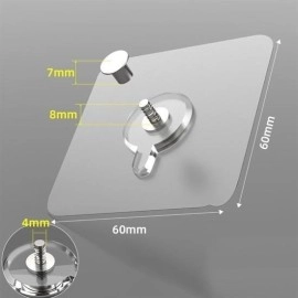 NM Store® Süper Güçlü Çerçeve Askısı Pin Delgisiz Vidalı Tırnak Kanca Yapışkanlı Raf Tutucu Askı 4 Adet