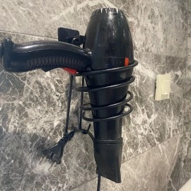 NM Store® Kendiliğinden Yapışkanlı Siyah Paslanmaz Metal Fön Makinesi Askısı Saç Kurutma Makinesi Tutacağı