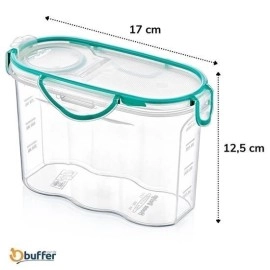 NM Store® Kilitli Kapaklı Contalı Hava,Su Sıvı Geçirmez 1,2 Litre Erzak Saklama Kabı-SA580