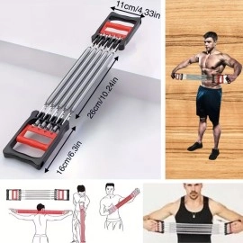 NM Store® Göğüs Genişletme ve Kuvvet Egzersiz Aleti – 5 Yaylı 5 Kademeli Ayarlanabilir Fitness ve Kuvvet Antrenmanı Ekipmanı