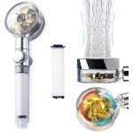 NM Store® Turbo Pervaneli ve Filtreli Su Tasarruflu 360 Derece Dönebilen Tazyikli Duş Başlığı