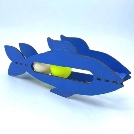 NM Store®  Kediler İçin Ahşap 2 Toplu Eğimli  Sevimli Balık Şeklinde Eğitim Amaçlı Oyuncak