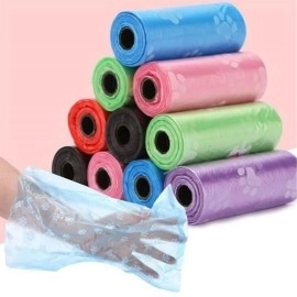 NM Store® 4lü Evcil Hayvanlar Için Pati Desenli Kedi Köpek Kaka Poşeti Torbası