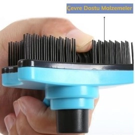 NM Store® Evcil Hayvan Kedi Köpek Tüy Toplayıcı Otomatik Tuşlu Pet Tarak