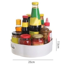 NM Store® 360 Derece Dönebilen Mekanizmalı Yuvarlak Tepsi Formlu Sunum ve Servis Organizer Tablası