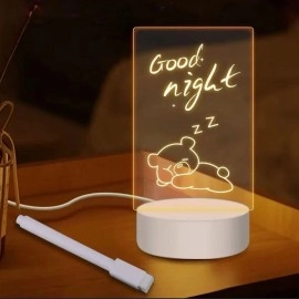 NM Store® USB Kablolu Işıklı Kendiliğinden Beyaz Kalemli-Silgili Kreatif 3D Görselleştirme LED Lambası