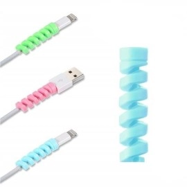 NM Store® 4lü Apple, Android Şaj Kablosu Koruyucu Silikon Spiral Yay Aparat