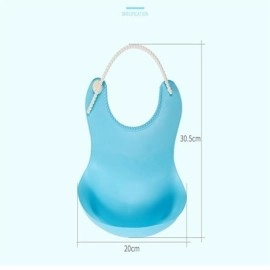 NM Store® Çocuk Bebek Mama Önlüğü Dökülme Engelleyici Bükülebilir Mavi