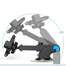 NM Store® 360 Derece Dönen Torpido Üstü Uzunluk Ayarlamalı Vantuzlu Teleskopik Araç Telefon Tutucu