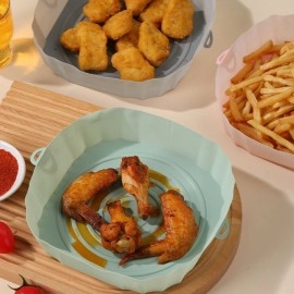 NM Store® Renkli Isıya Dayanıklı Yıkanılabilir Silikon Fırın Ve Airfryer Kare Model Pişirme Matı 20 Cm