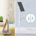 NM Store® Masa Üstü Tablet ve Telefon Tutucu Plastik Aparat Beyaz Telefon Standı