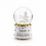 Pilli Işıklı Müzikli Kar Küresi–Pony At Figürlü Eğlenceli Masaüstü Biblo, LED Aydınlatmalı Dekoratif Hediyelik Kar Küresi