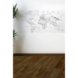 NM Store® Yazılabilir Dünya Haritası Manyetik Duvar Stickerı 110 x 56 cm